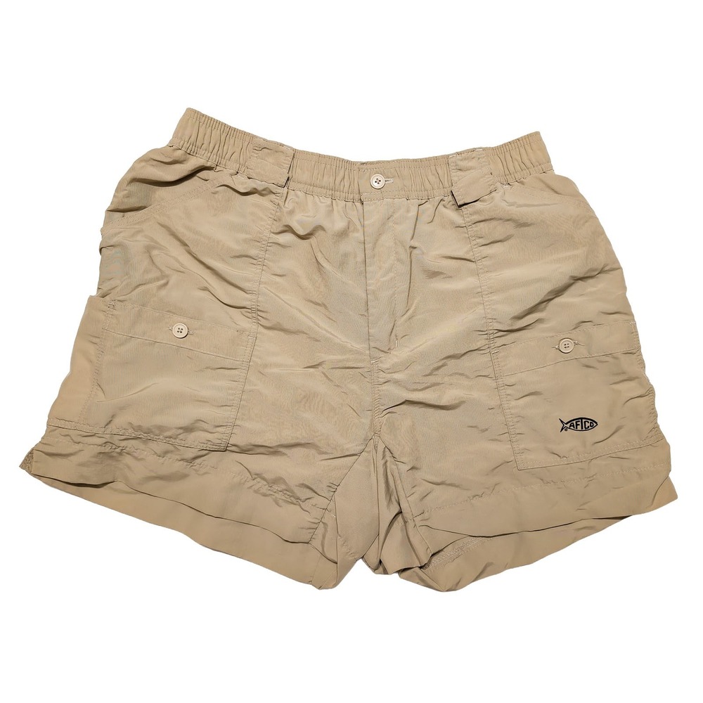 AFTCO Fishing Shorts Men 38 Tan Excellent 5.5 Inseam Nylon Cargo M01